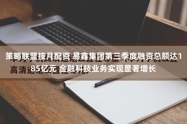 策略联盟按月配资 易鑫集团第三季度融资总额达185亿元 金融科技业务实现显著增长