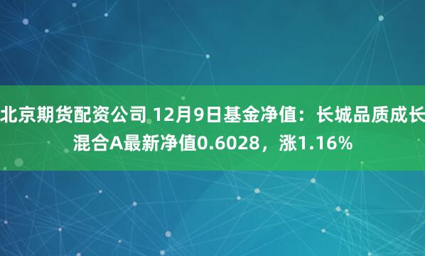 北京期货配资公司 12月9日基金净值：长城品质成长混合A最新净值0.6028，涨1.16%