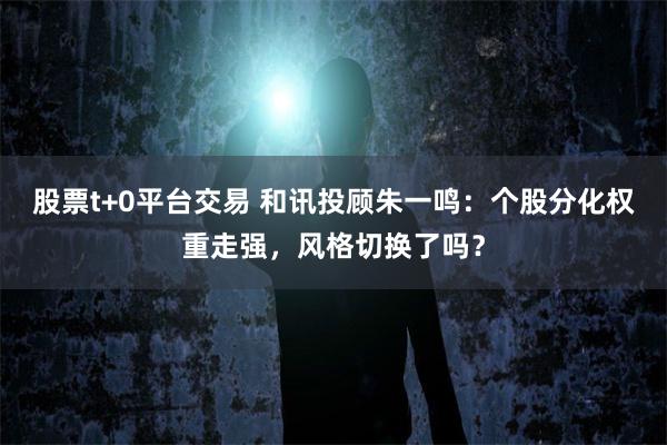 股票t+0平台交易 和讯投顾朱一鸣：个股分化权重走强，风格切换了吗？