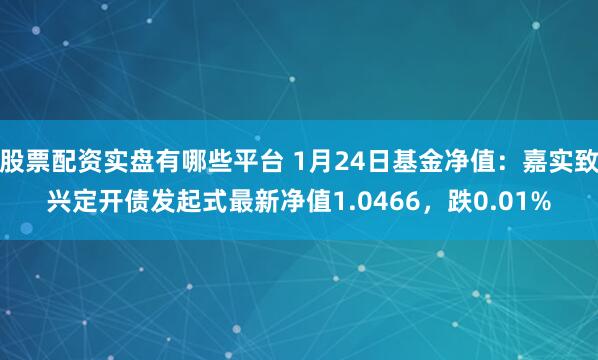 股票配资实盘有哪些平台 1月24日基金净值：嘉实致兴定开债发起式最新净值1.0466，跌0.01%