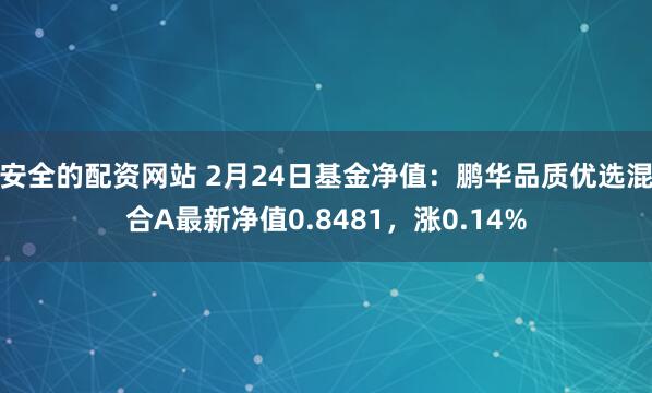 安全的配资网站 2月24日基金净值：鹏华品质优选混合A最新净值0.8481，涨0.14%