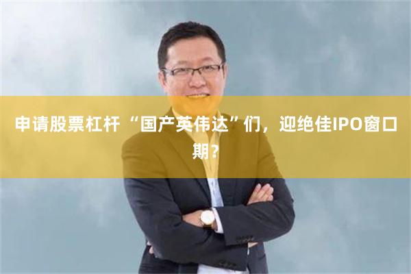 申请股票杠杆 “国产英伟达”们，迎绝佳IPO窗口期？